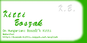 kitti boszak business card